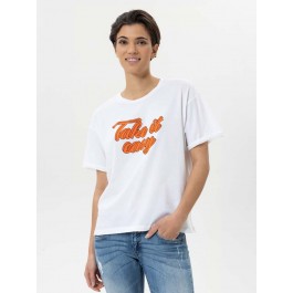 | T-Shirt aus 2004 Bio-Baumwolle Damen Seit Herrlicher Blaustoff ~