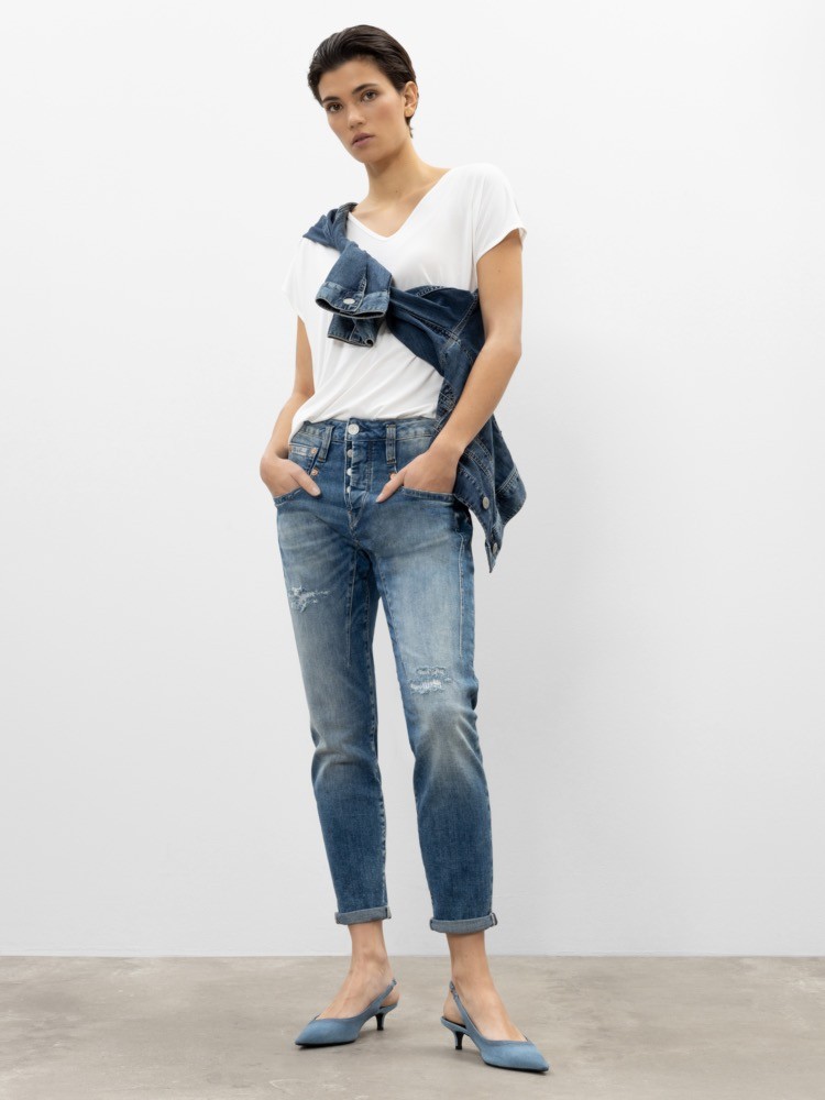 Herrlicher Shyra Cropped Cashmere Touch Jeans mit Bio-Baumwolle
