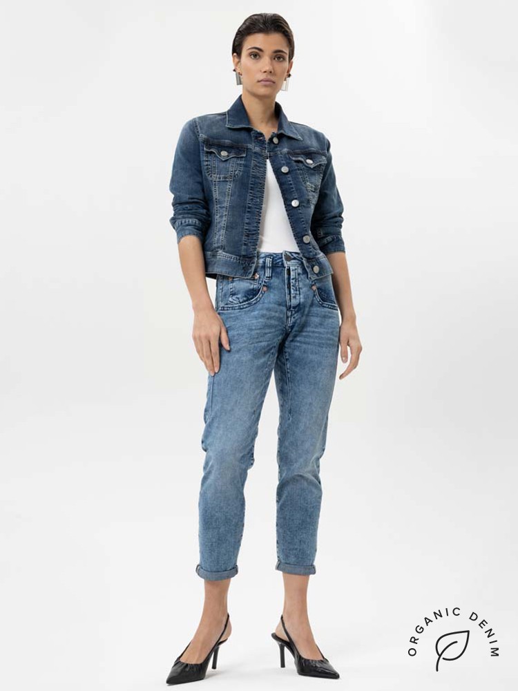 Herrlicher Shyra Cropped Cashmere Touch Jeans mit Bio-Baumwolle