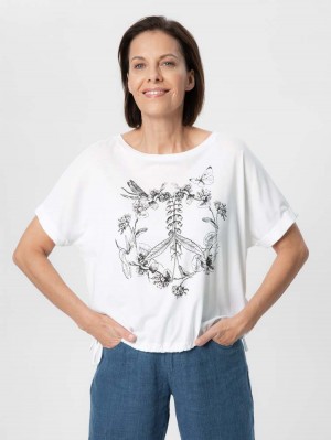 Herrlicher Myrna T-Shirt mit Peace-Print