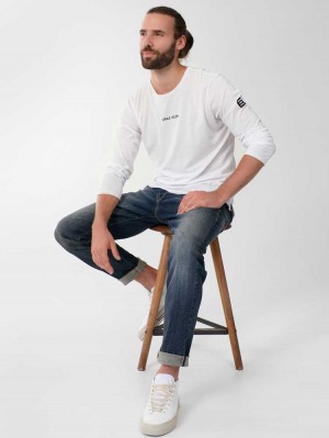 Herrlicher Jake Langarmshirt mit Logo-Statements aus Supima®-Baumwolle