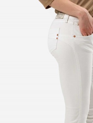 Herrlicher Touch Cropped Hose in Weiß